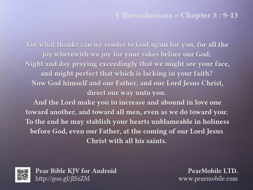 1 Thessalonians, Chapter 3:9-13
